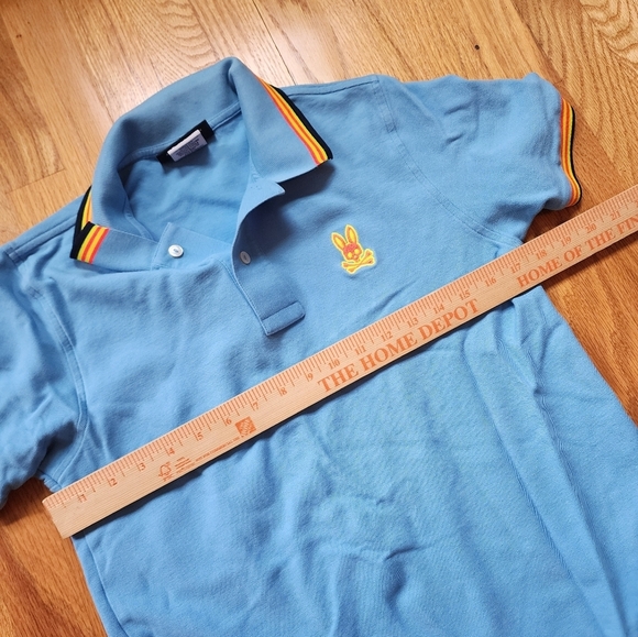 Psycho Bunny Bank Pique Polo Size 4 Darlin Blue Pima Cotton Short Sleeve Collar - Picture 10 of 10
